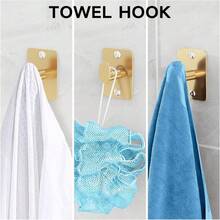 Matte Black Bathroom Accessories Set, KLJKPA 4 Pieces Bathroom Hardware Set, 24 Inch Towel Bar, Towel Racks For Bathroom, Robe Towel Hooks, Toilet Paper Holder Wall Mounted - Gold - View 5