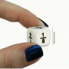 12pcs 16mm Round Fraction Dice, For Math Education - 1/2, 1/3, 1/4, 1/5, 1/6, 1/8 - Suitable For School And Home Teaching - Multicolor - View 4