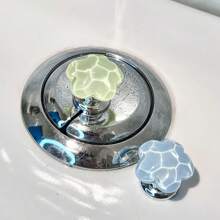 2 PC Exquisite Flower-Shaped Water Ripple Toilet Flush Auxiliary Button, Clear Color More Suitable For Summer, Bathroom And Bedroom Accessory Ornaments, Car Interior Diy Small Ornaments, Can Be Used As Drawer Handle, Wardrobe Handle, Nail Protection, Making Your Life More Comfortable