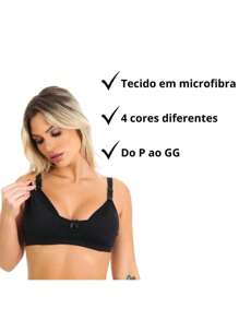 Kit 3 Sutiãs Amamentação Pós Parto Grávida Abre Fácil Sem Bojo - AmaLiz DESC