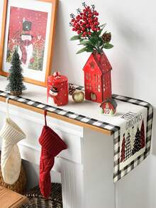 1 件冬季圣诞桌旗、圣诞派对房间装饰厚亚麻桌旗、圣诞餐桌装饰圣诞桌布、圣诞雪人图案桌布套、圣诞红桌布、圣诞平安夜装饰圣诞桌布、圣诞礼物、圣诞派对家居装饰餐桌装饰圣诞装饰品、2026 新年派对装饰、新年礼物（织物封边） - 彩色 - 查看 4