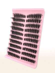 160 件独立睫毛簇 80D D 卷曲 8-16 毫米 DIY 单根睫毛延长套件，超浓密、蓬松、自然、可重复使用，适合家庭使用、外出、日常生活、婚礼、约会、派对、音乐节和旅行睫毛簇、睫毛簇、单根睫毛、睫毛、假睫毛