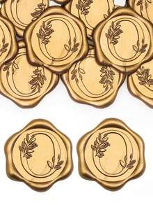 30/50 Pcs Letter Wax Seal Stickers, Gold Initial Alphabet Adhesive Wax Seal Stickers, Envelope Seal Stickers Envelope Seals Self Adhesive Gold Stickers For Thanksgiving Card/Gift Wrap/Wedding Engagement Party Invitation Wedding Party Birthday Christmas