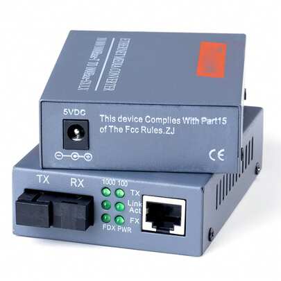 Convertidor de medios Gigabit Ethernet de fibra única de modo único 10/100/1000Base-T a 1000Base-SX/LX