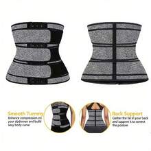 3 Band Tummy Control Fitness Corset, Neoprene Waist Trainer For Women, BodyShaper Waist Sweat Belt, Lose Weight Instantly With This Adjustable Corset Belt - ForMen & Women! - 灰色 - 查看 4