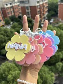 Daisy Custom Bag Charm, Backpack Tags, Girls Keychain, Tag, Acrylic Keychain, Groovy Letter Charm, Backpack Name Tag, Glitter Daisy Back To School Gifts