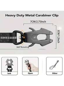 1 件，狗战术牵引绳，高强度牵引绳，4-6 英尺减震弹力牵引绳，配有 2 个软垫手柄，宠物腰带，适合中型到大型或超大型犬，适合日常遛狗，狗牵引绳，狗用具，黑色狗牵引绳。 - 彩色 - 查看 7