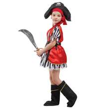 Girl Pirate Captain Cosplay Set Halloween Christmas Stage Performance Dress Children's Caribbean Pirate Dress - Red - View 6