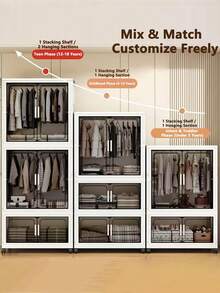 5/4/3/2/1层无需组装婴儿衣柜加厚婴儿储物柜家用零食整理箱衣服柜儿童衣橱 - 彩色 - 查看 7