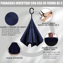 Paraguas grande de 24 varillas con diseño de arcoíris, mango largo, recto, anti-UV, para sol y lluvia. - Multicolor - Ver 6