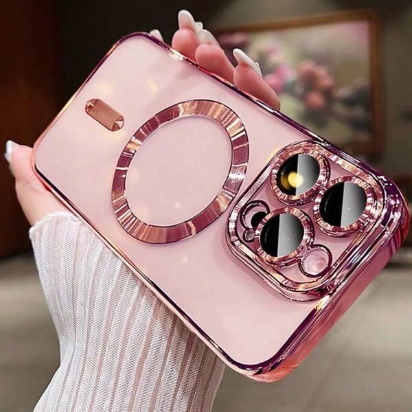 High-Transparent TPU Electroplated Magnetic Phone Case Is Suitable For Compatible With IPhone 16 16Plus 16Pro 16Pro Max 15 15Pro 15Plus 15Pro Max