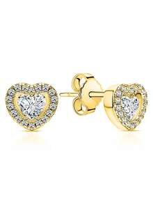 一对925纯银时尚微镶心形耳环，简约优雅，适合日常佩戴、派对以及作为情人节礼物。 - 愛心 - 查看 11