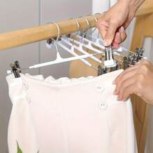 50 pezzi Grucce per pantaloni in acciaio inossidabile con fermagli regolabili, inodore e facili da usare, rastrelliera in metallo per asciugatura, gruccia per pantaloni rivestita in plastica, portapantaloni invisibile per uso domestico con fermaglio per biancheria intima, gruccia per pantaloni, abiti, sciarpe e gancio antiscivolo resistente, adatto per bagno, camera da letto, armadio, dormitorio