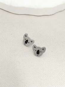1 paire de boucles d'oreilles délicates et mignonnes au design de koala, convenant comme cadeau de bijoux pour les amateurs de koalas ou les amis