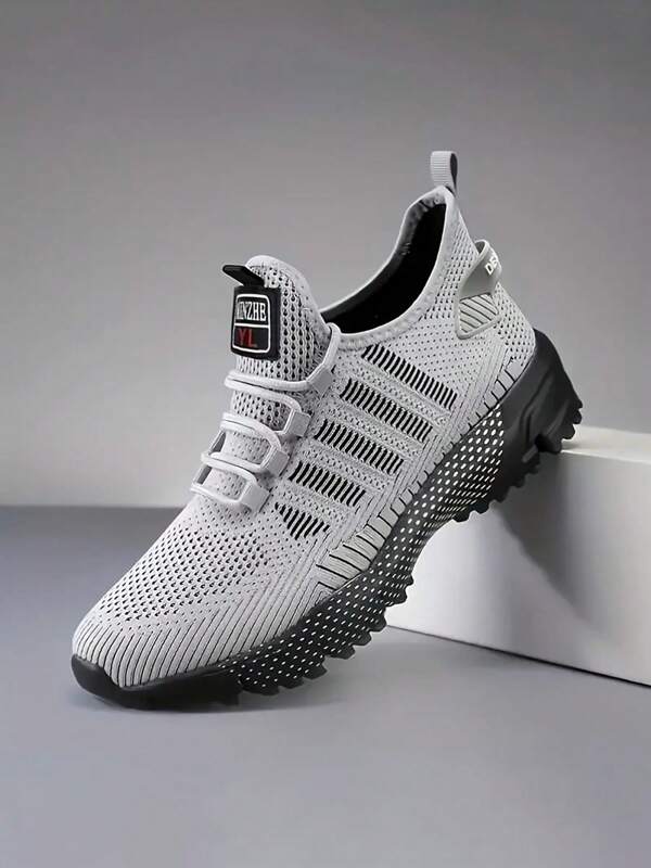 Zapatillas deportivas de running casuales y transpirables para hombres talla grande, zapatillas de entrenamiento ligeras y de unicolor de moda para exterior