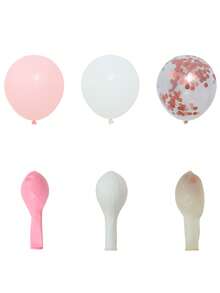 101pcs, Pink Rose Gold Babe Shower Latex Foil Confetti Decoration Balloon Chain Set, Pink Theme Gender Reveal Party Background Decorative Balloon Foil Confetti Decoration Arch Set, 1st Birthday Party Room Wall Decoration Balloons, Suitable For Baby Shower Party Welcome Baby Party Decorative Balloon Arch Kit, 1st Birthday Party Photo Props, Baby Shower Gifts, Gender Reveal Decoration, Including 99pcs Balloons & 2pcs Balloon Accessories - Pink White Rose Gold - View 5