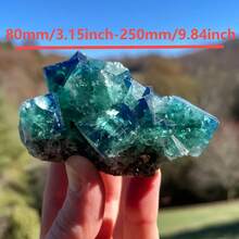 1 Set Stunning Green Fluorite Cube Collection - Belize Style, Elegant Crystal Decor, Suitable For Holiday Gifts, Unique Christmas, Thanksgiving, Valentine's Day Crystal Display And Collection, Unique Crystal Decoration For Home And Office - 400-500G - Xem 8