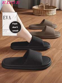 Papuci de casă unisex confortabili, la modă 2025, fabricați din material EVA cu talpă moale. Potriviti pentru baie, purtare zilnică, plajă și vacanță. Stil asortat cu bloggeri celebri. Design asortat, articol versatil, potrivit pentru toate anotimpurile. Oferă mai multe opțiuni de culoare. Ușori și respirabili, nu vor cauza disconfort picioarelor. - cafea maro - Vizualizare 2