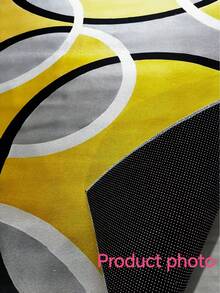 1 Stück moderner grafischer gelber Teppich, minimalistischer Stil dekorativer Teppich für Schlafzimmer, Arbeitszimmer, Wohnzimmer, Heimdekoration, bedruckter Teppich, Fenstersitzteppich