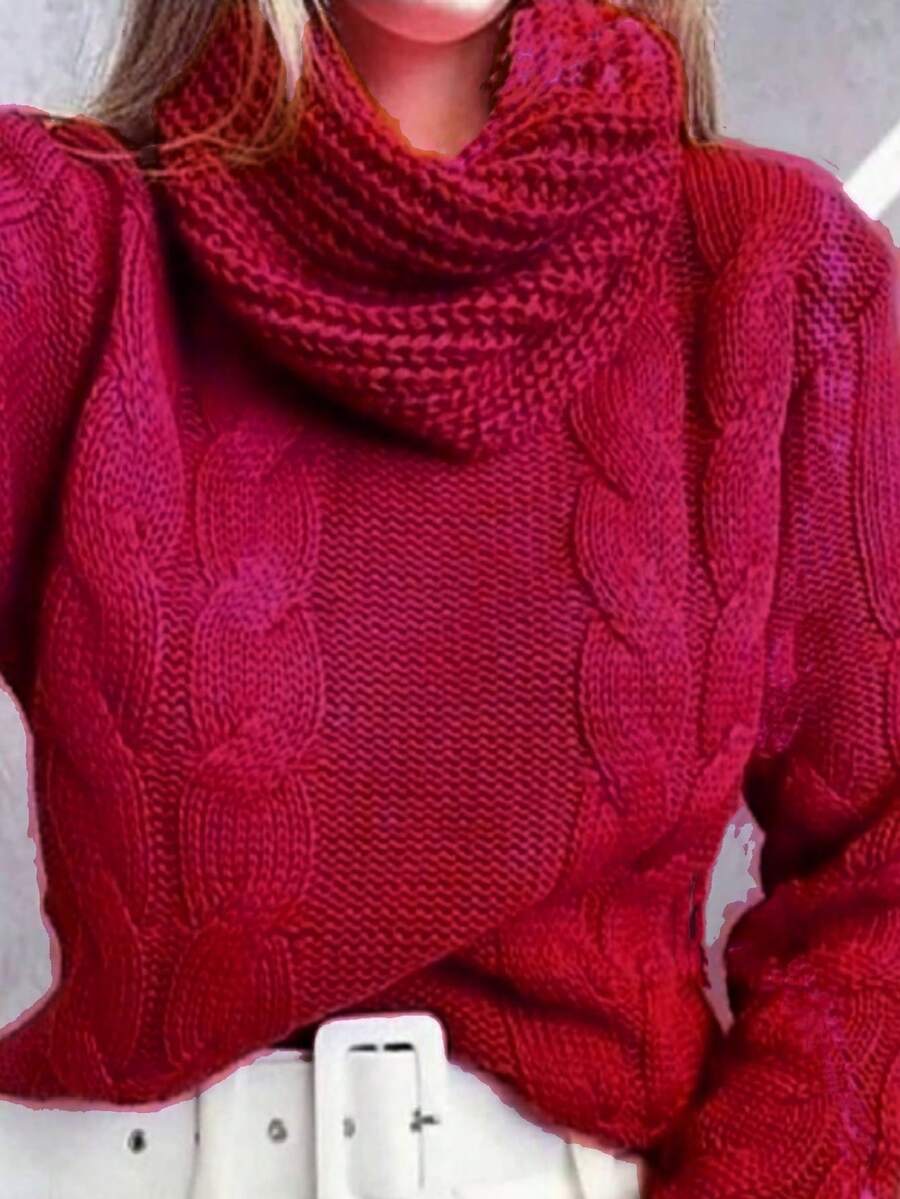 Women Sweaters - Burgundy - View 1