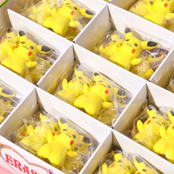 pokemon 32pcs,Pokemon, Creative 3D Cute Pikachu Eraser, Pi,Kachu Eraser, Cartoon Character Cute Eraser, Suitable For Girls And Boys, Stationery And Learning Supplies, Children's Favorite Gift, Back To School Season, Halloween Decoration, Craft Decoration Teacher Gift, Mother's Day Gift, Carnival Gift,[Handmade Withminor Flaws,Does Not Affect Normaluse]