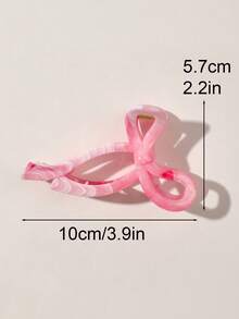 3 件套 ABS 材质春夏女孩大理石渐变梦幻粉色和橙色可爱丝带蝴蝶结发夹，适合海滩和海边发饰时尚发饰优雅发夹秋冬度假装女士