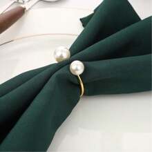 1-12pcs High-Grade Pearl Napkin Rings, Suitable For Restaurant, Hotel, Dining Table Decor, Wedding, Holidays