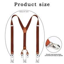 Men Braces For Trousers With 4 Strong Metal Clips, Y-Back 2cm Wide Heavy Duty Adjustable Elastic Suspenders For Men & Women