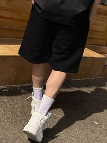 1pc Casual Sports Outdoor Commute Campus Style Milk Silk Shorts For Teenage Boys & Teen Boy