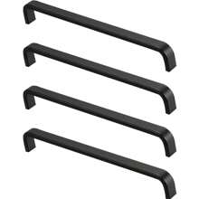 Black Aluminum Alloy Handle, Fashionable Kitchen Cabinet Knob And Drawer Pull (Set: Handles + Screws)