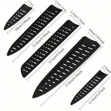 8/1 套装 3-8 英寸厨刀刀片保护套、黑色塑料刀套、刀刃保护装置、厨房配件，防止刀具散落和意外受伤，不含刀具