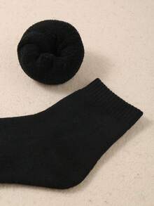 5/10 Pairs Of Dark Colored Children's Socks, Autumn And Winter Socks With Fleece Socks, Suitable For Daily Life In Autumn And Winter To Keep Warm For Boys And Girls - Multicolor - View 4