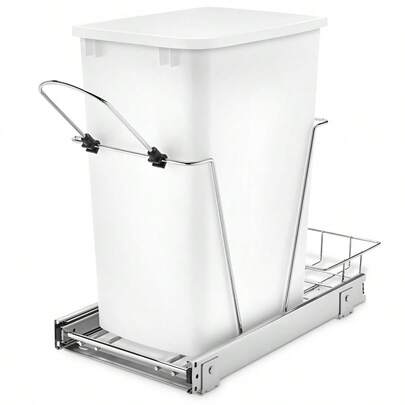 Bote de basura extraíble de 35 cuartos para gabinetes de cocina, color blanco, modelo RV12KD11C S