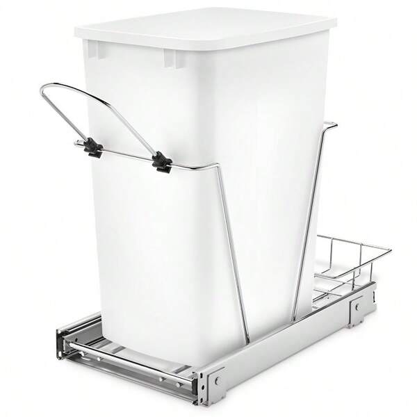 Pullout Trash Can 35 Qt. For Kitchen Cabinets White RV12KD11C S