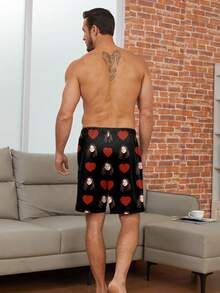 Anpassade herrsömnadsshorts, unikt parporträtt, hjärta, julklapp, festkläder