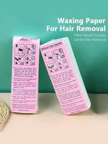 50/100片装一次性脱毛蜡纸，一次性脱毛纸蜂蜡专用纸无纺布脱毛纸致密蜡纸脱毛布蜡纸 - 适用于面部、眉毛、腿部、身体和比基尼部位的无痛脱毛 - 彩色 - 查看 6