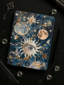 Beautiful Moon Planet Butterfly Pattern Transparent Silicone Shock-Absorbing Stand With Pen Slot, Suitable For Galaxy Tab A8 10.5, S6 Lite 10.4, S7/S8/S9Inch. It Supports Sleep Awakening As A Holiday Gift