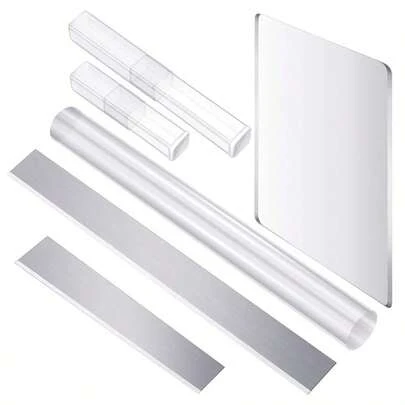 亚克力粘土擀面杖、透明背板、粘土擀面杖、柔性切割刀片、用于DIY粘土首饰的聚合物粘土工具