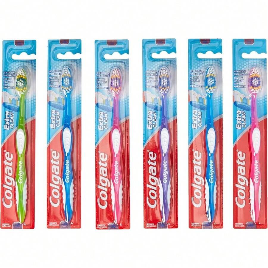 6ct Colgate Extra Clean Toothbrushes Firm - Multicolor - View 1