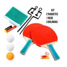 Table Tennis Racket Ping Pong Kit 2 Rackets 3 Balls 1 Table Net - A - Ver 1