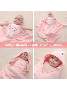 Kuschelige Frottee Süße Cartoon Tier Kapuzenhandtuch für Babys & Kinder, weiches saugfähiges schnell trocknendes Bademantel Umhang für Neugeborene, Kleinkinder Schwimmen & Baden, 1 Stück