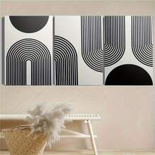 Bộ 3 bức tranh vải canvas không khung và áp phích, nghệ thuật hình học trừu tượng hiện đại theo phong cách Bohemian, trang trí nhà cửa, tranh tường, trang trí phòng, bản in có độ phân giải cao, quà tặng ngày lễ, phòng khách, phòng ngủ, phòng ăn, nghệ thuật trang trí tường văn phòng, áp phích, nghệ thuật treo tường, đồ trang trí phòng, mùa thu, hiện đại (khung tùy chọn) - màu đen - Xem 5