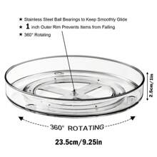 3 pièces/1 pièce Porte-épices rotatif à 360°, plateau de cuisine rotatif d'environ 24 cm, organisateur d'épices, plateau tournant réfrigérateur, Paresse Susan, épices rotatives, organisateur de fruits et de collations