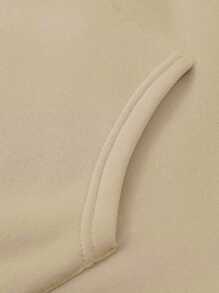 Men's Casual Street Style Koi Fish & Japanese Print Dropped Shoulder Loose Pocket Drawstring Hoodie, Thermal Lined For Autumn/Winter