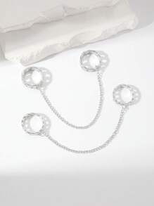 2pcs/Set Retro Hiphop Style Rings & Chain Jewelry Set, Suitable For Men's Daily Wear