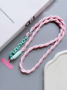 1pc Long Lanyard Strap, Crossbody Phone Holder, Suitable For Outdoor Activities, Features: Speaker, Sturdy Chain, Multiple Braided Thick Cord