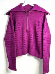 Blusa Tricô Fio Londres Ziper Moda Premium Raffa Tricot