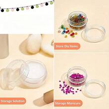 10 个亚克力透明圆形罐 - 化妆品、乳液、面霜、化妆品、珠子、眼影、水钻、样品、花盆、5g/5ml（透明盖） - 無色 - 查看 10