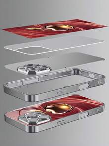 1 Stück anpassbares Handyhülle mit schwarzem Apfel Design und rotem Wassertropfen Apfel Design, kompatibel mit iPhone 17 Pro Max/17 Air/16 Pro Max/15/17/13/12/11/XS Max/6 7 8 Plus, S20/S21 Ultra/S23 Plus/S24 FE/S25 Pro, hochwertige individuelle HD-Bedruckung, stoßfestes Hartglas Design, perfektes Geschenk für Familie und Freunde, Geburtstag, Jahrestag - Silber - Übersicht 5