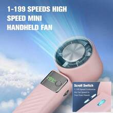 Cutting-Edge Tech With 199 Speed Cooling Portable Small Fan&Handheld Fan,Foldable Desktop Fan,4000mAh, USB Rechargeable And Quiet Personal Fan For Home, Office, Travel & Outdoor Use (Black) - Pink - View 4